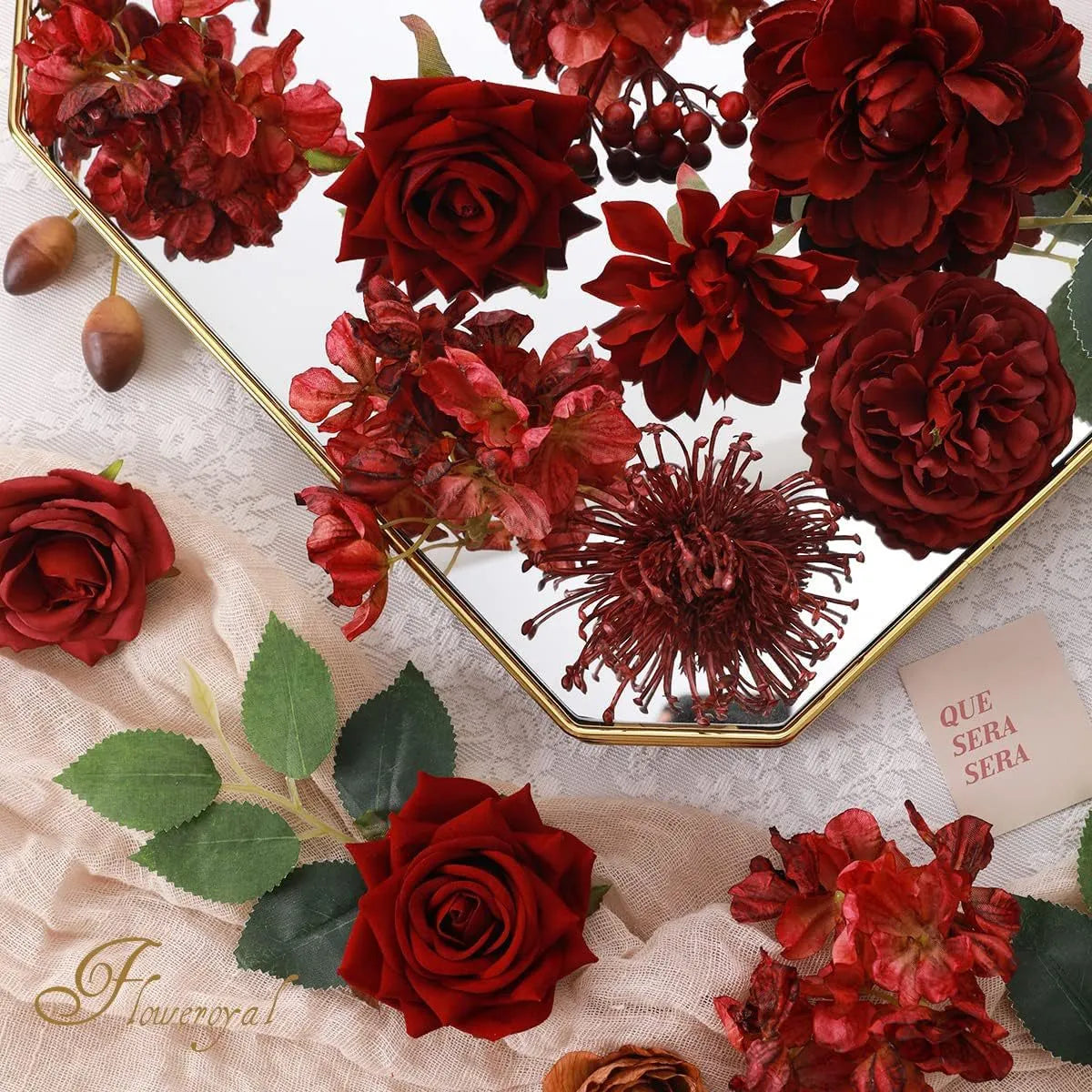 Wedding party DIY flowers box Red
