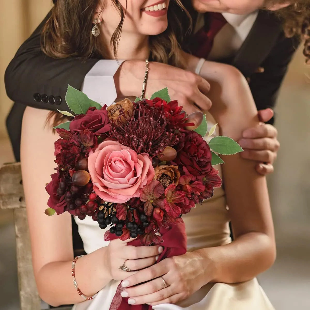 Wedding party DIY flowers box Red