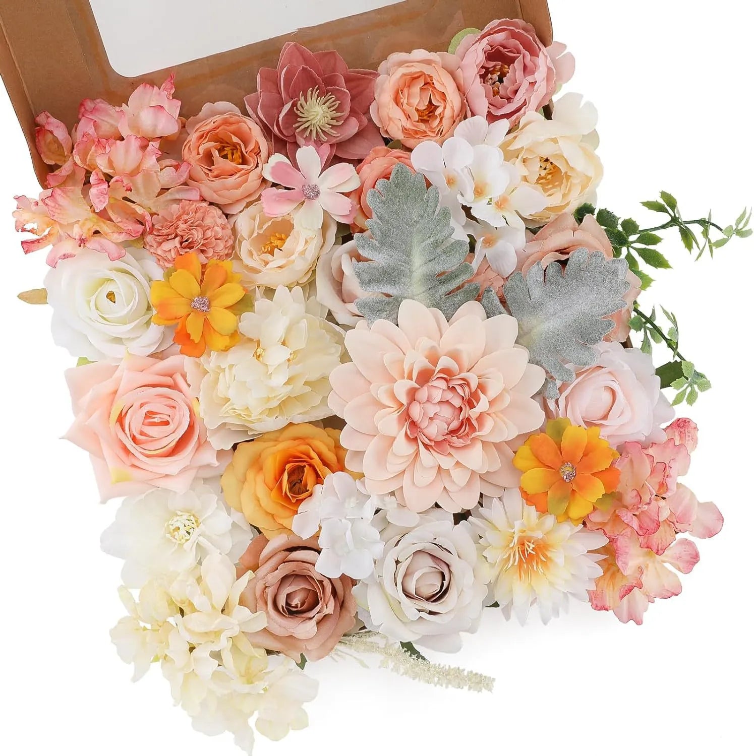 Wedding party DIY flowers box pink orange color