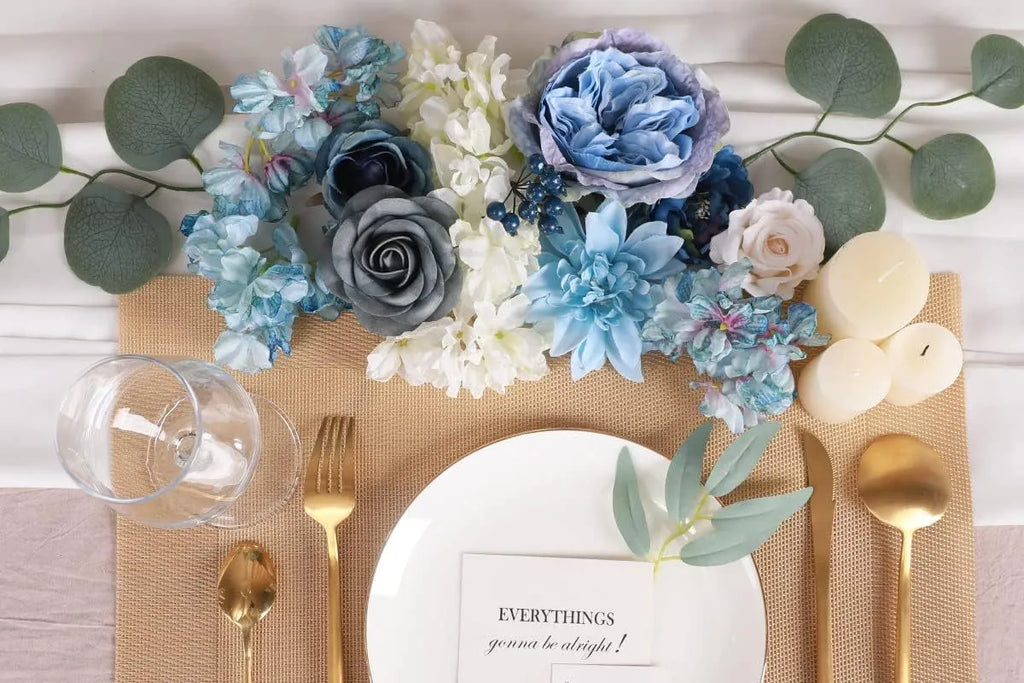 Wedding party DIY flowers box blue color