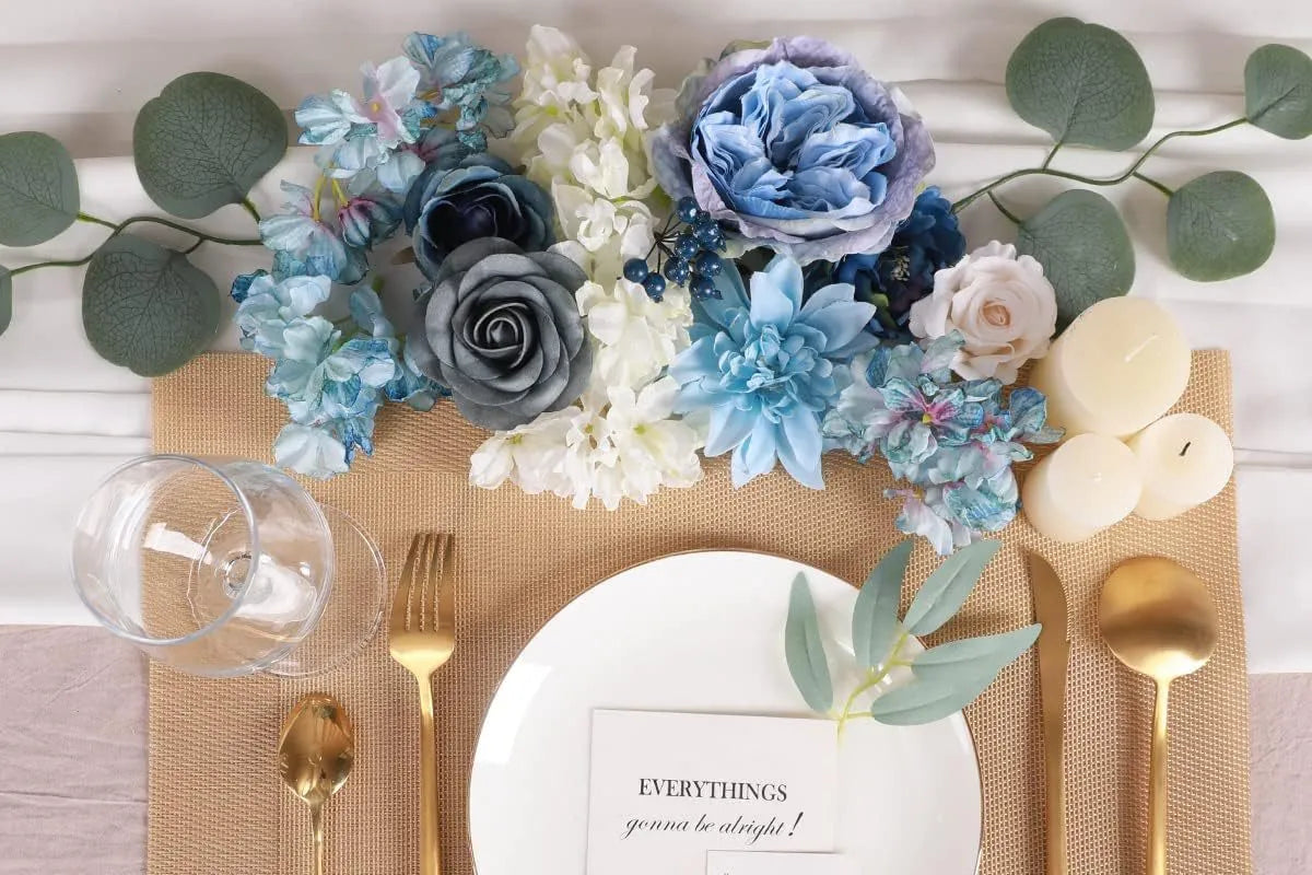 Wedding party DIY flowers box blue color