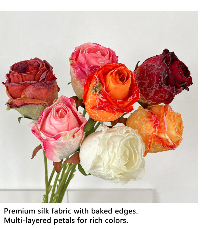 Imitation Dried Flower Baked Rose Artificial Flower Snow Rose