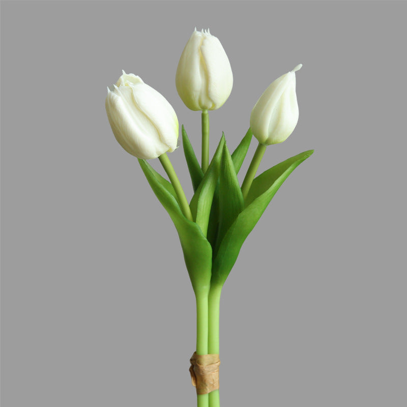 Artificial Flower Three-Headed Realistic Tulip