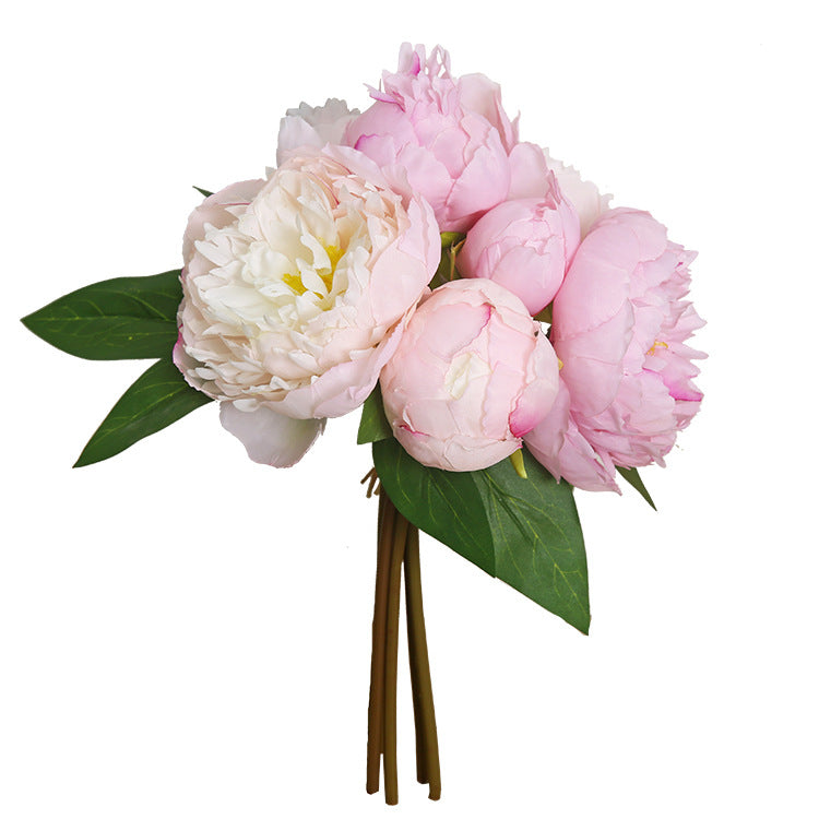 ins High-End Artificial Flowers Fake Flowers Six-Headed Peony Bouquet