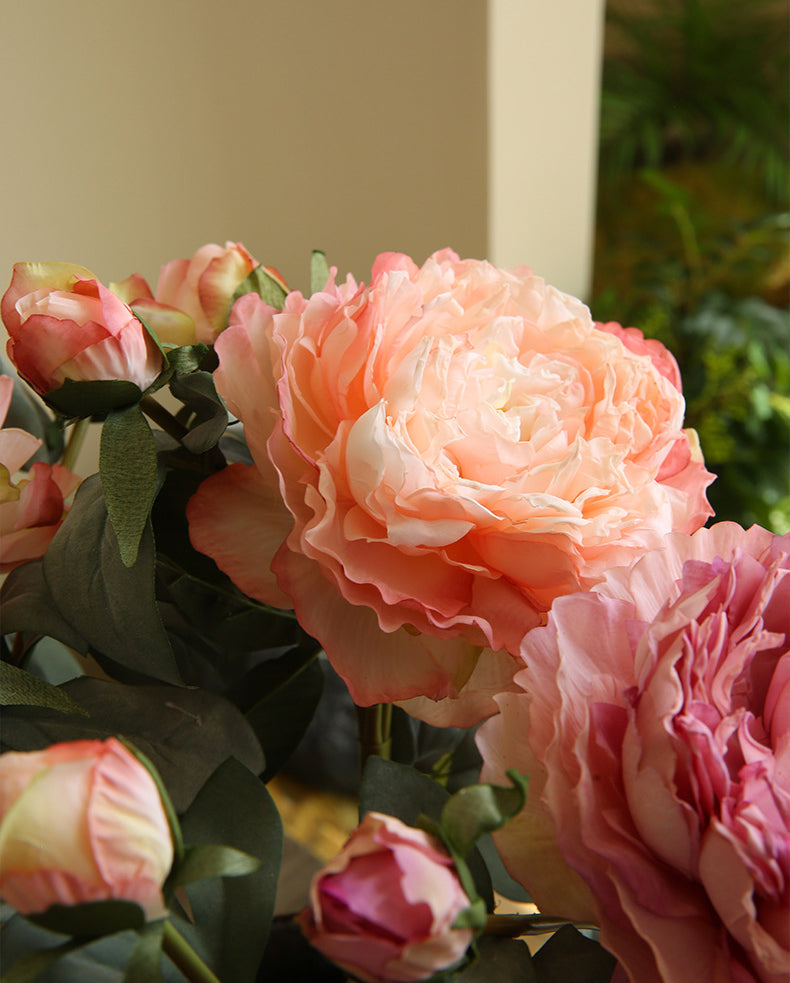 Burnt Edge Large Peony Artificial Flower Table Decoration Fake Flower
