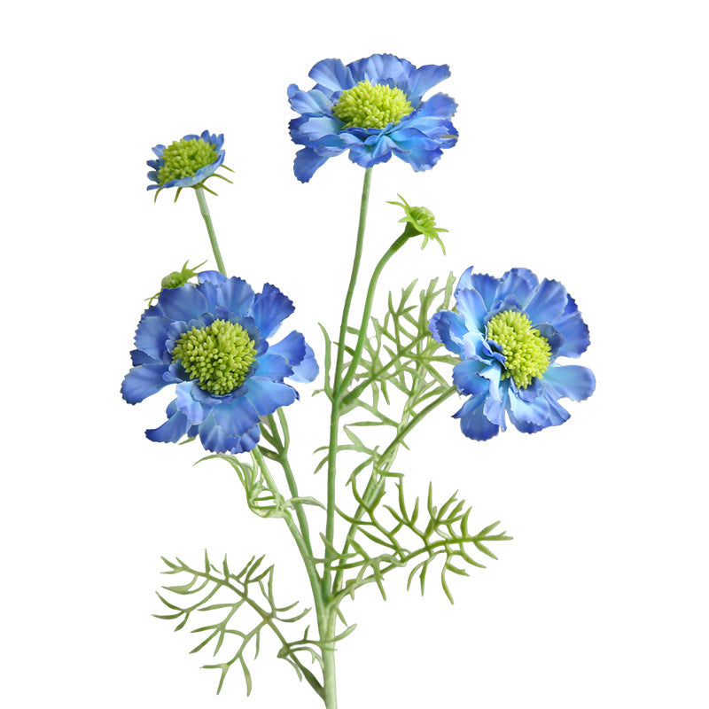 Artificial Flowers Fake Flowers Flocked Blue Potted Flowers