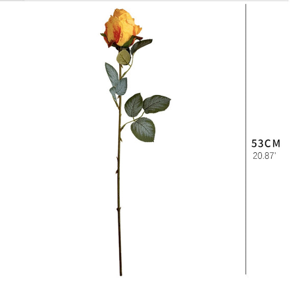 Simulated Burnt Edge Rose Vintage Rose