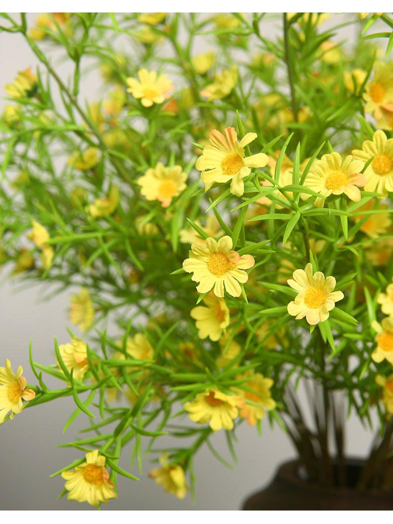 Artificial Flowers Fake Flowers Ins Style Decoration  Three-Pronged Chamomile