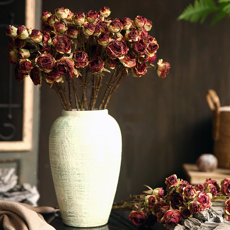 Six-Headed Burnt Edge Small Rose 12pcs - 20.8in