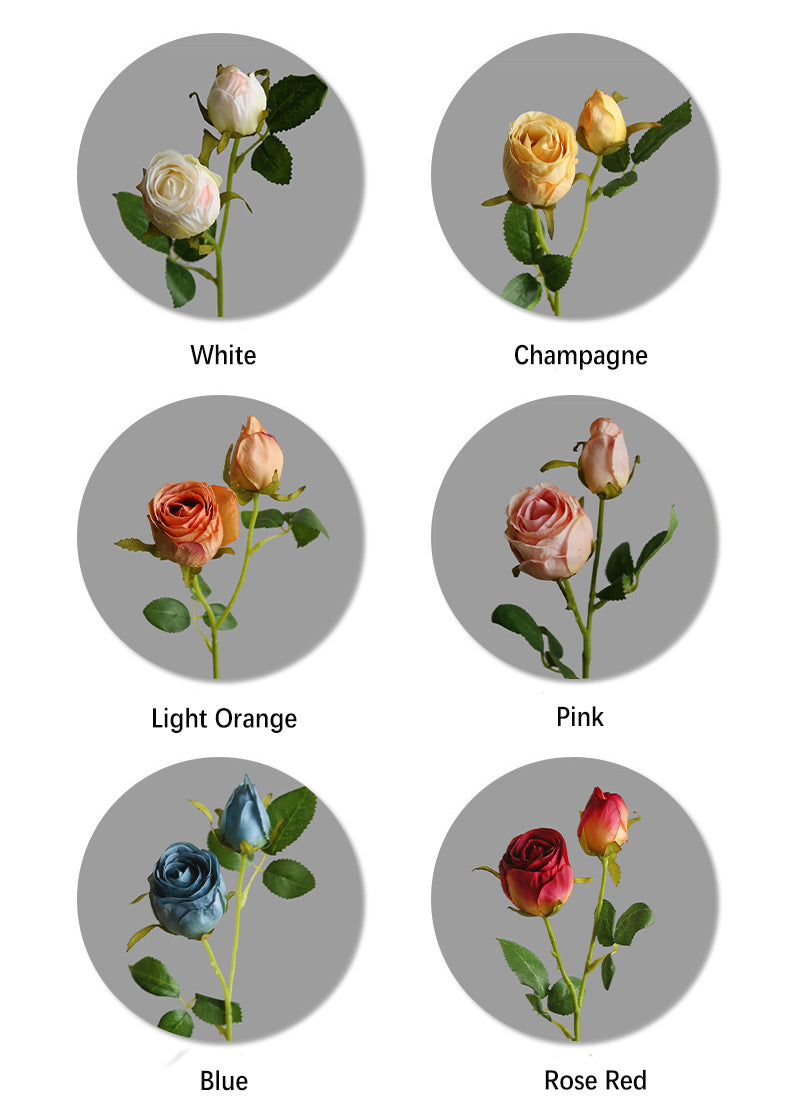 Artificial Flower Double-Ended Roasted Edge Rose Silk Flower Rose