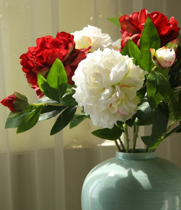 Artificial Flower Two-Headed Peony