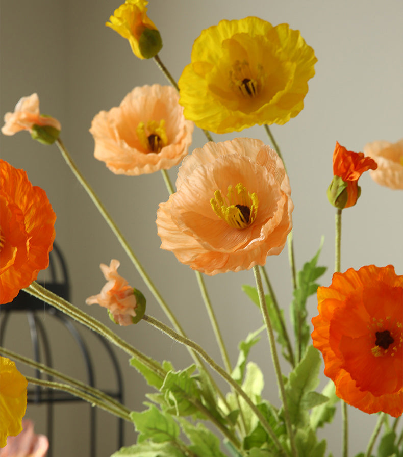 Two-Headed Poppy Artificial Flower Wedding Decoration Poppy Flower