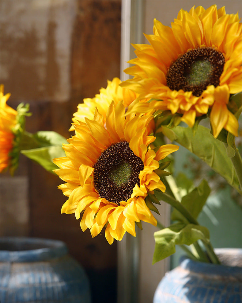 Single Head Sunflower Artificial Flower Dried Flower Living Room Decoration Sunflower