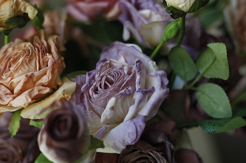 Fake Flowers Artificial Flowers 3 Heads Dried Roses