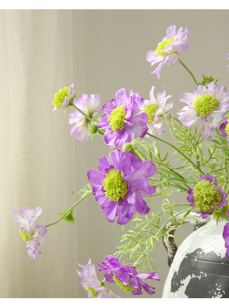 Artificial Flowers Fake Flowers Flocked Blue Potted Flowers