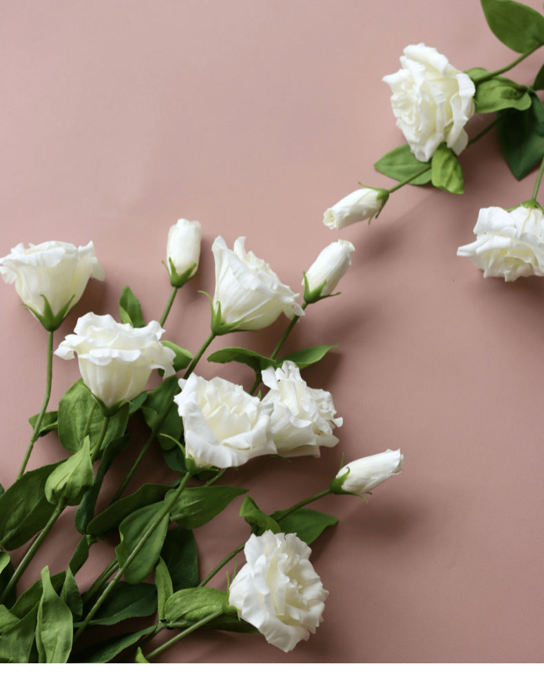 Light Luxury Simulation Single 3 Forks Moist Feeling Eustoma Fake Flowers