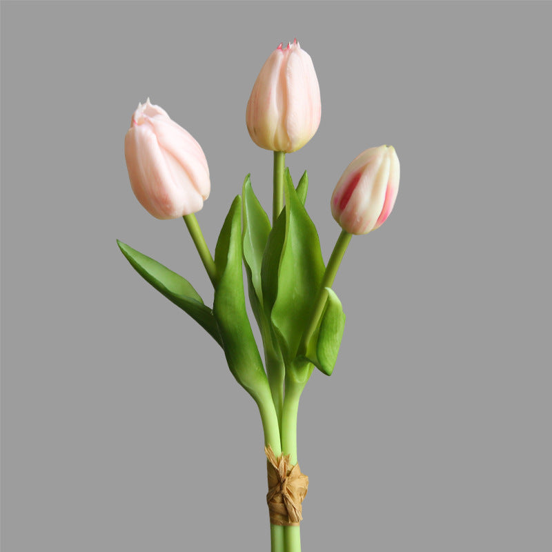 Artificial Flower Three-Headed Realistic Tulip