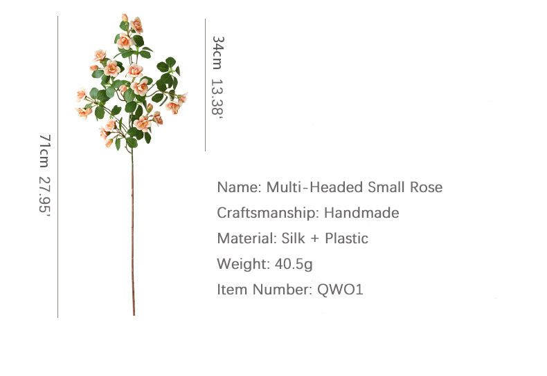 Multi-Head Small Rose Artificial Flower Fake Flower Arrangement