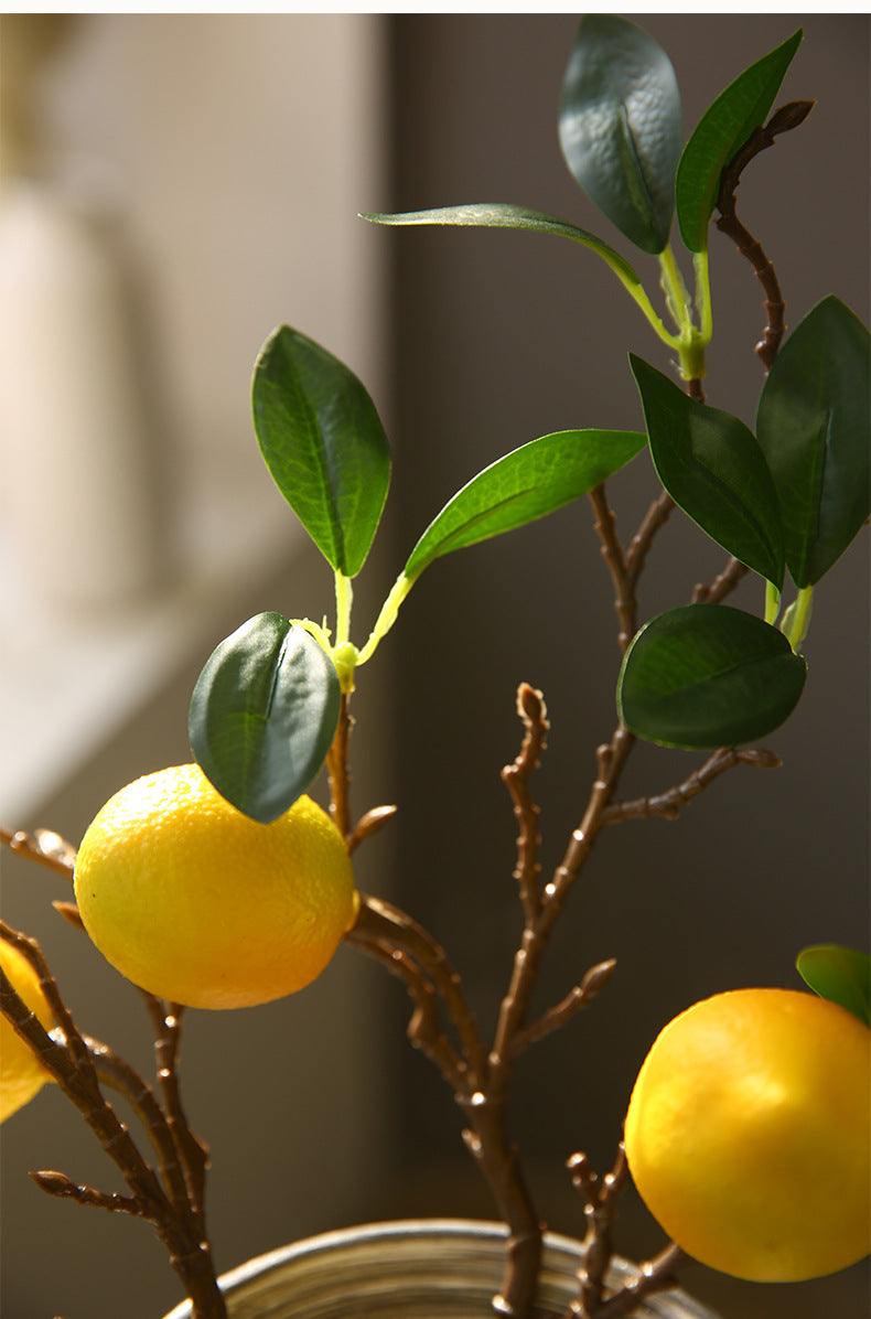 Lemon Branch Fresh Fruit Artificial Flower Fake Flower Restaurant Decoration