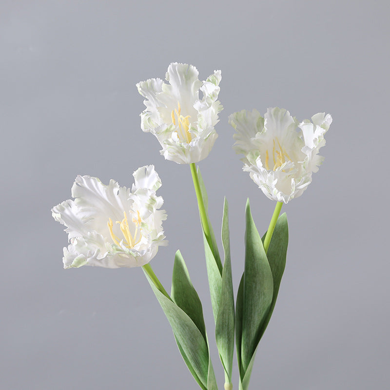 Artificial Flower Single Branch Parrot Tulip 3D Printed Toothed Fake Flower