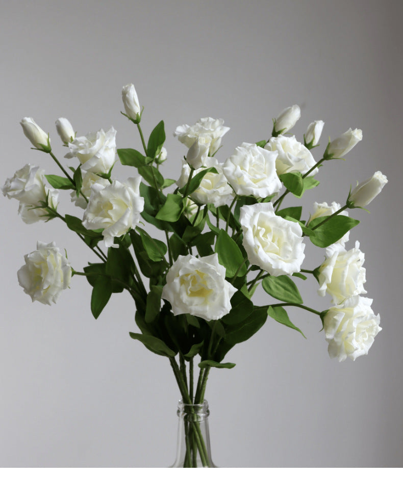 Light Luxury Simulation Single 3 Forks Moist Feeling Eustoma Fake Flowers
