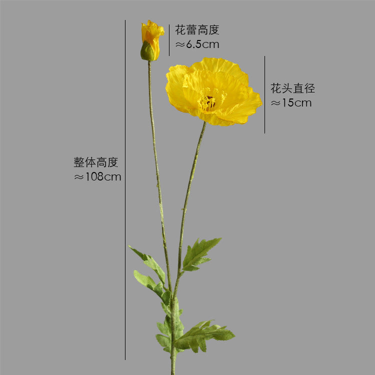 Two-Headed Poppy Artificial Flower Wedding Decoration Poppy Flower