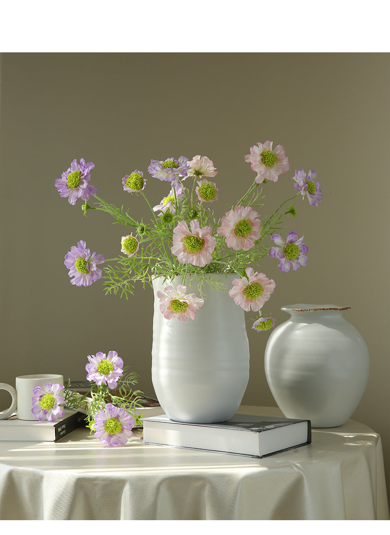 Artificial Flowers Fake Flowers Flocked Blue Potted Flowers