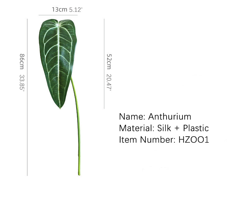 Artificial Green Plant Green Leaf Fire Lily Flower Candle Home Flower Arrangement
