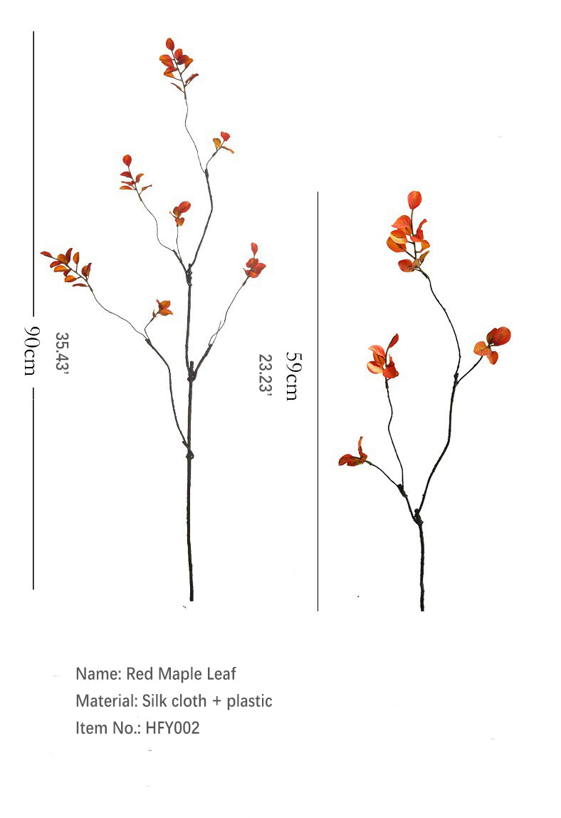 Red Maple Leaf  Artificial Flower  Autumn Artificial Maple Leaf  Artificial Green Plant