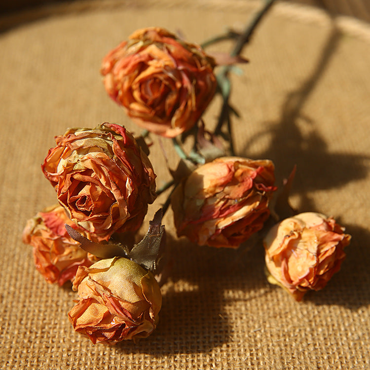 Six-Headed Burnt Edge Small Rose 12pcs - 20.8in