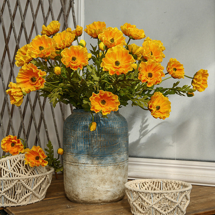 Artificial Flowers Fake Flowers Flocked Poppy Realistic Poppy