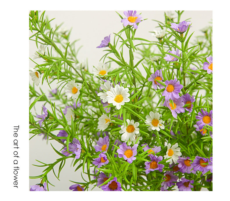 Artificial Flowers Fake Flowers Ins Style Decoration  Three-Pronged Chamomile