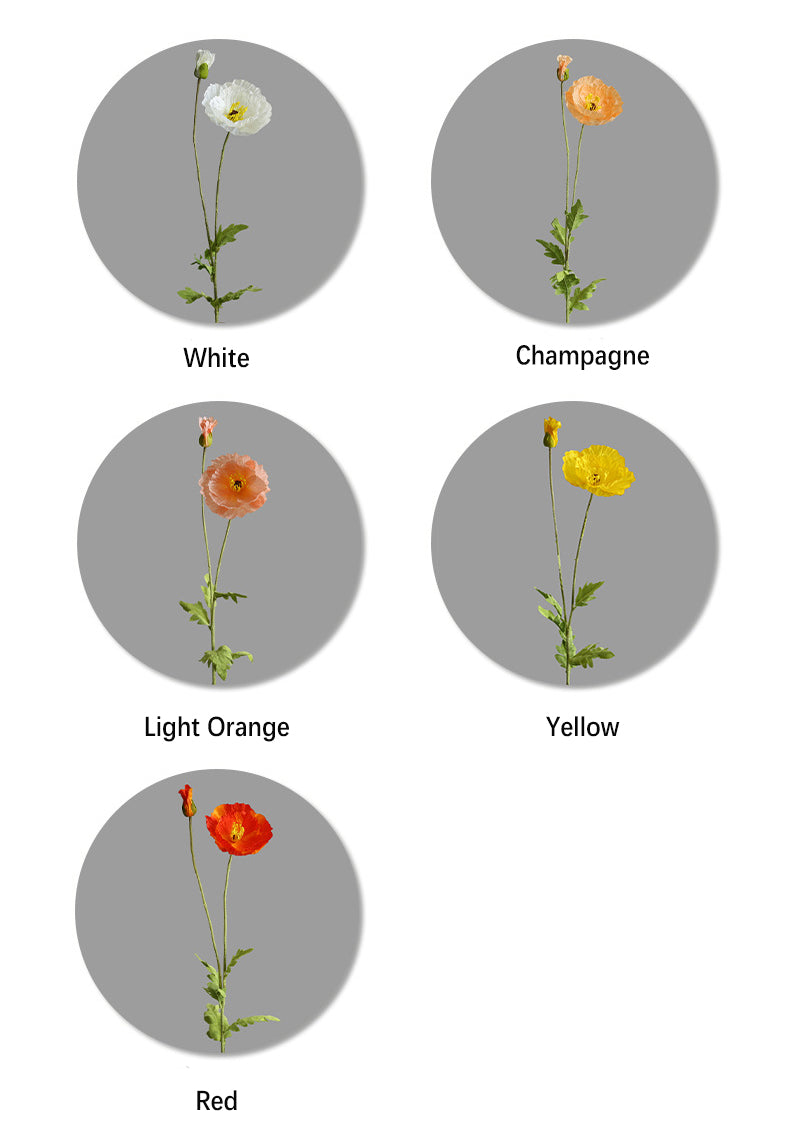 Two-Headed Poppy Artificial Flower Wedding Decoration Poppy Flower