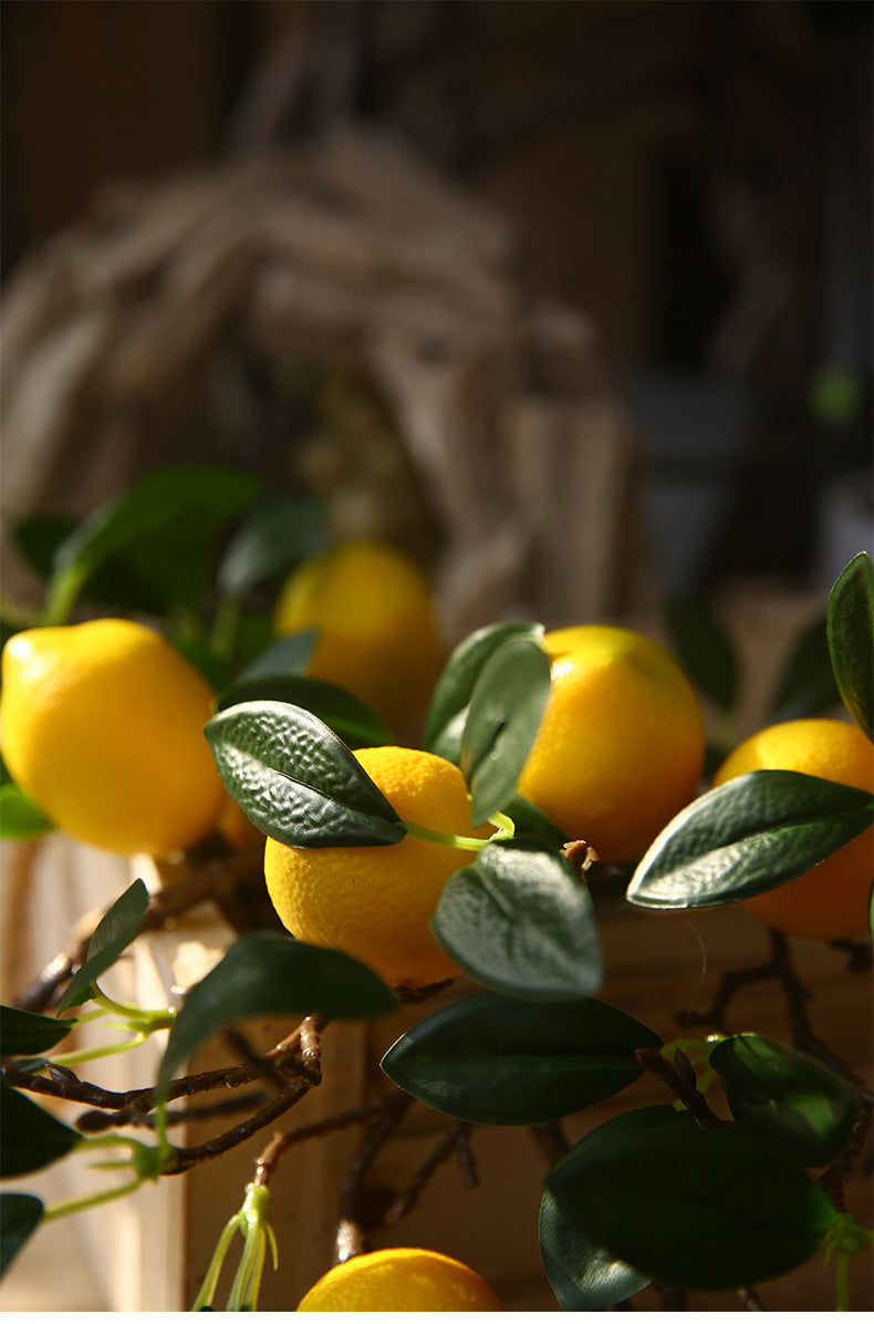Lemon Branch Fresh Fruit Artificial Flower Fake Flower Restaurant Decoration