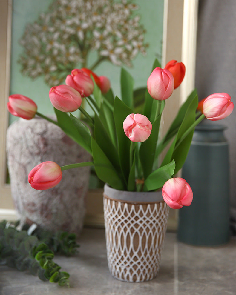 INS Tulip Artificial Flower Mall Dining Table Flower Coffee Table Decorative Flower Fake Flower Photo Prop