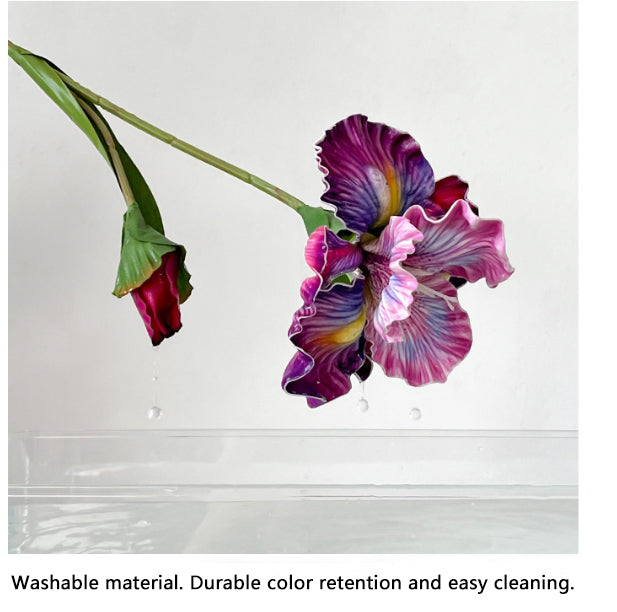 2 Iris Flowers EVA Realistic Touch Artificial Flowers