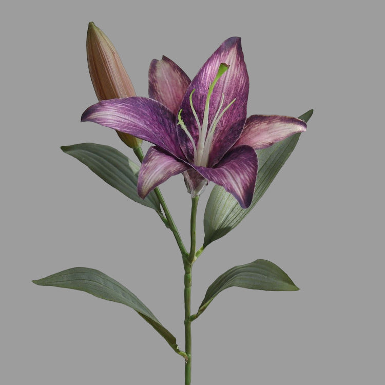 Artificial Flowers Fake Flowers Vintage Decoration 2 Heads Autumn Lily