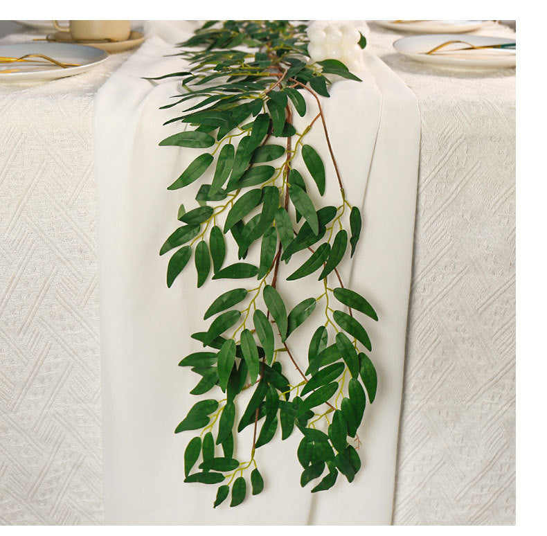 Christmas Decoration Artificial Willow Leaf Vine 2pcs - 65in