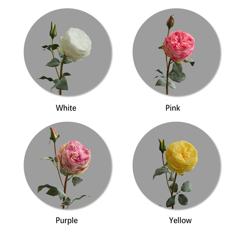 Two-Headed Austin Rose Artificial Flower Nordic Romantic Decoration