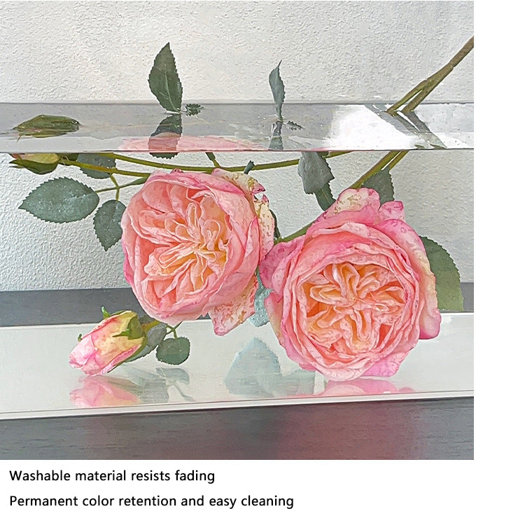 5 Heads Burnt Edge Rose Artificial Flowers Fake Flowers