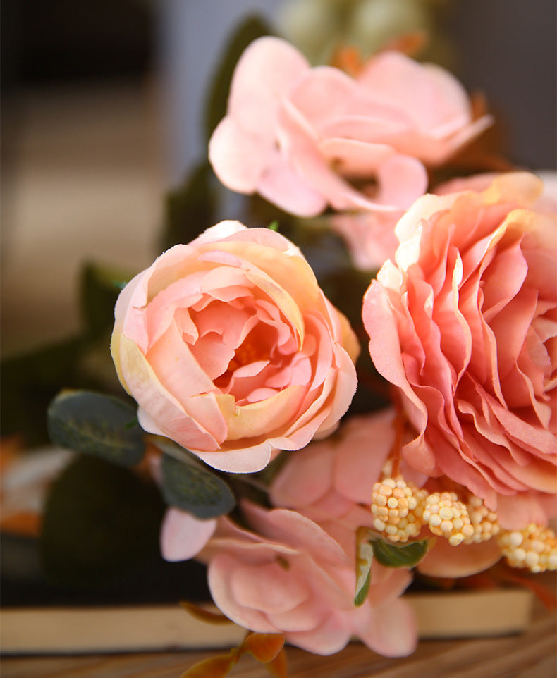 Snowflake Hibiscus Rose Artificial Flowers Fake Flowers Creative Bouquet Natural Style Decoration Dining Table