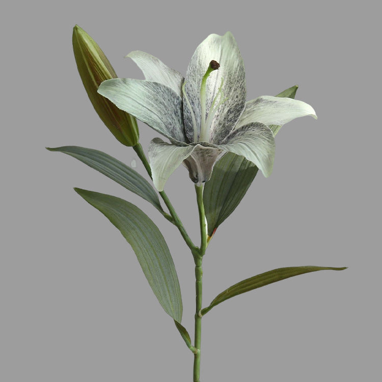 Artificial Flowers Fake Flowers Vintage Decoration 2 Heads Autumn Lily