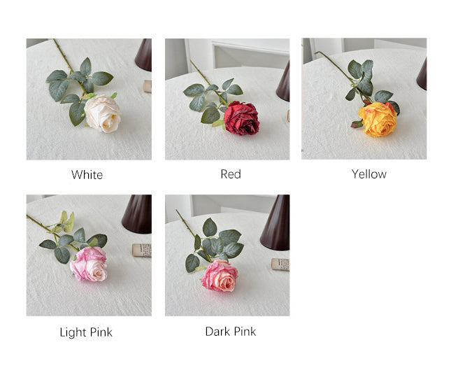 Simulated Burnt Edge Rose Vintage Rose