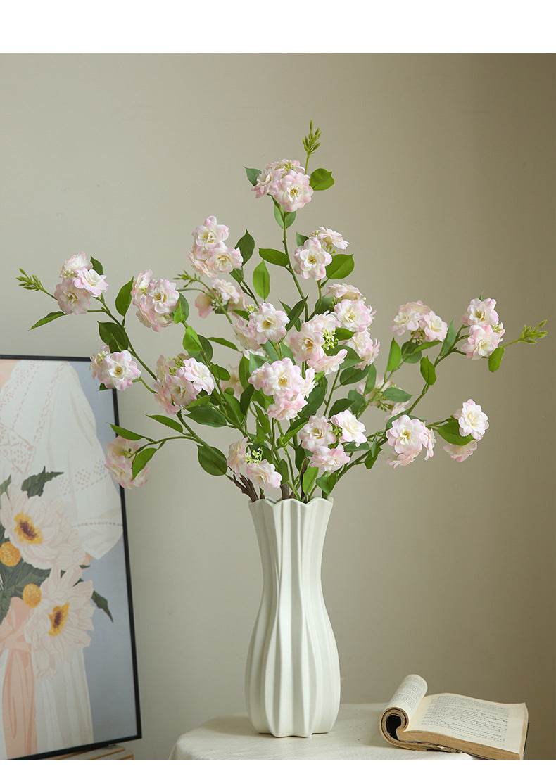 Artificial Flower Multi-Head Camellia Garden  Artificial Silk Flower Ornament Living Room Soft Decoration Ornament