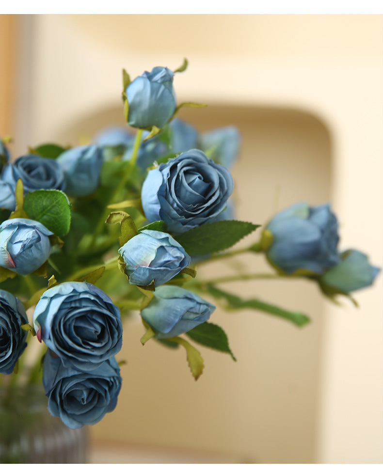 Artificial Flower Double-Ended Roasted Edge Rose Silk Flower Rose