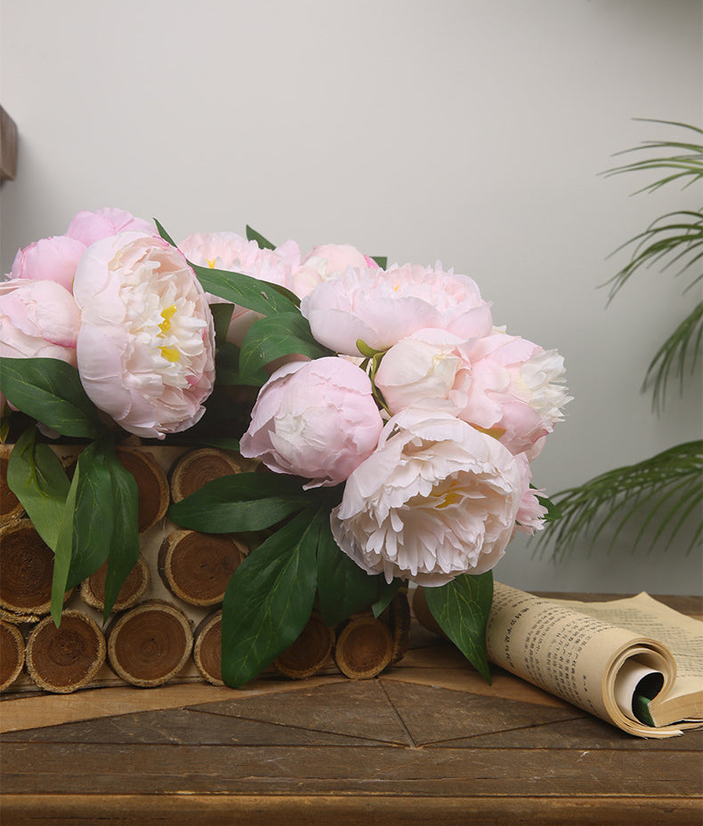 ins High-End Artificial Flowers Fake Flowers Six-Headed Peony Bouquet