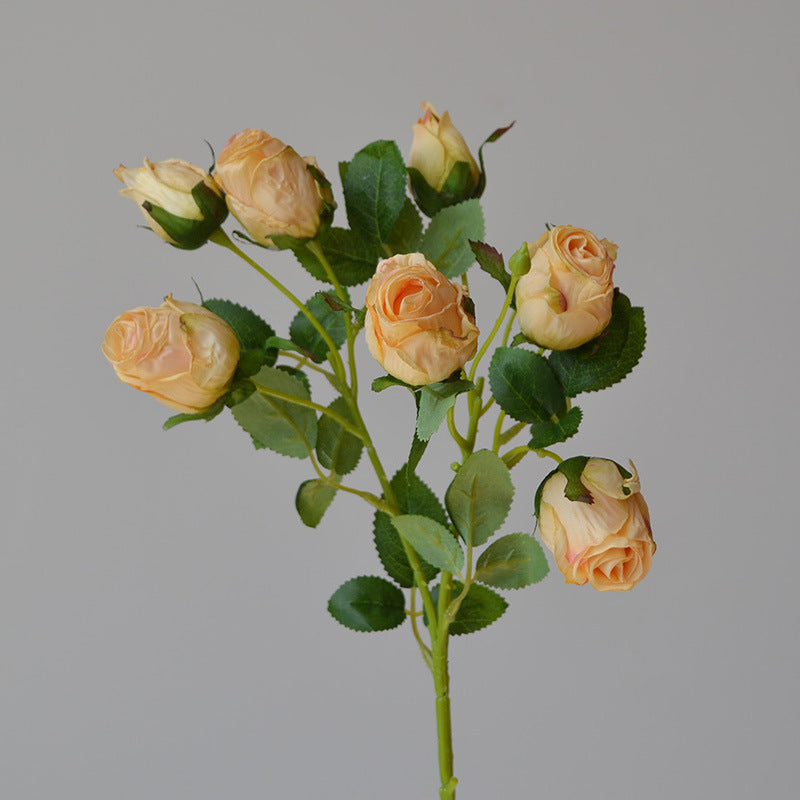 7 Vintage Roasted Edge Roses 12pcs - 19.7in