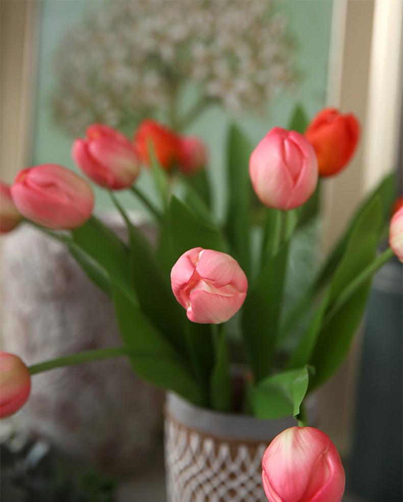 INS Tulip Artificial Flower Mall Dining Table Flower Coffee Table Decorative Flower Fake Flower Photo Prop