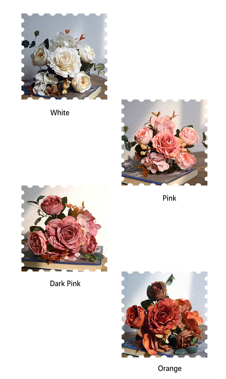 Snowflake Hibiscus Rose Artificial Flowers Fake Flowers Creative Bouquet Natural Style Decoration Dining Table
