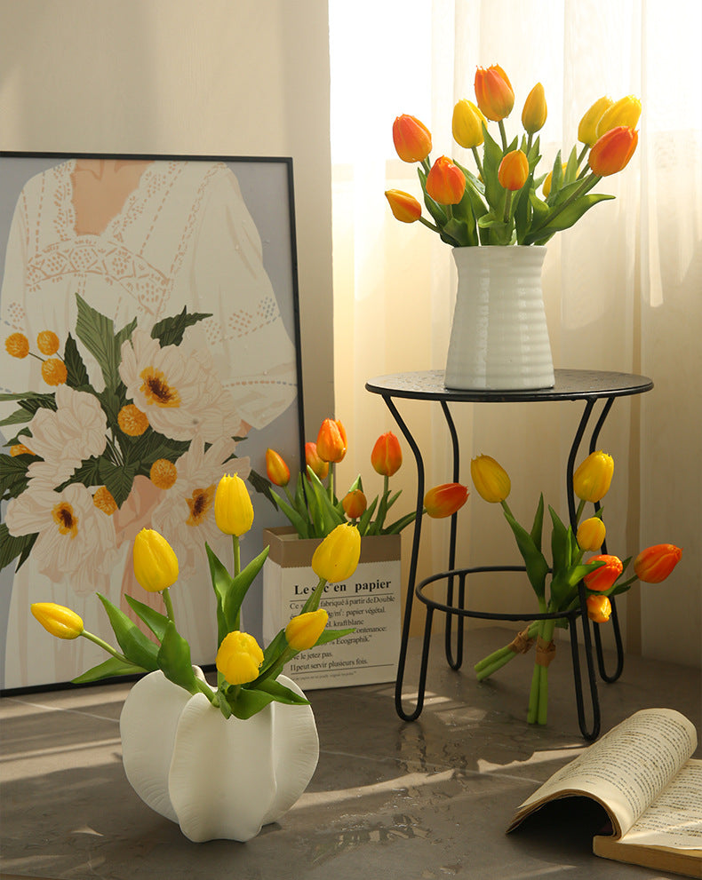 Artificial Flower Three-Headed Realistic Tulip